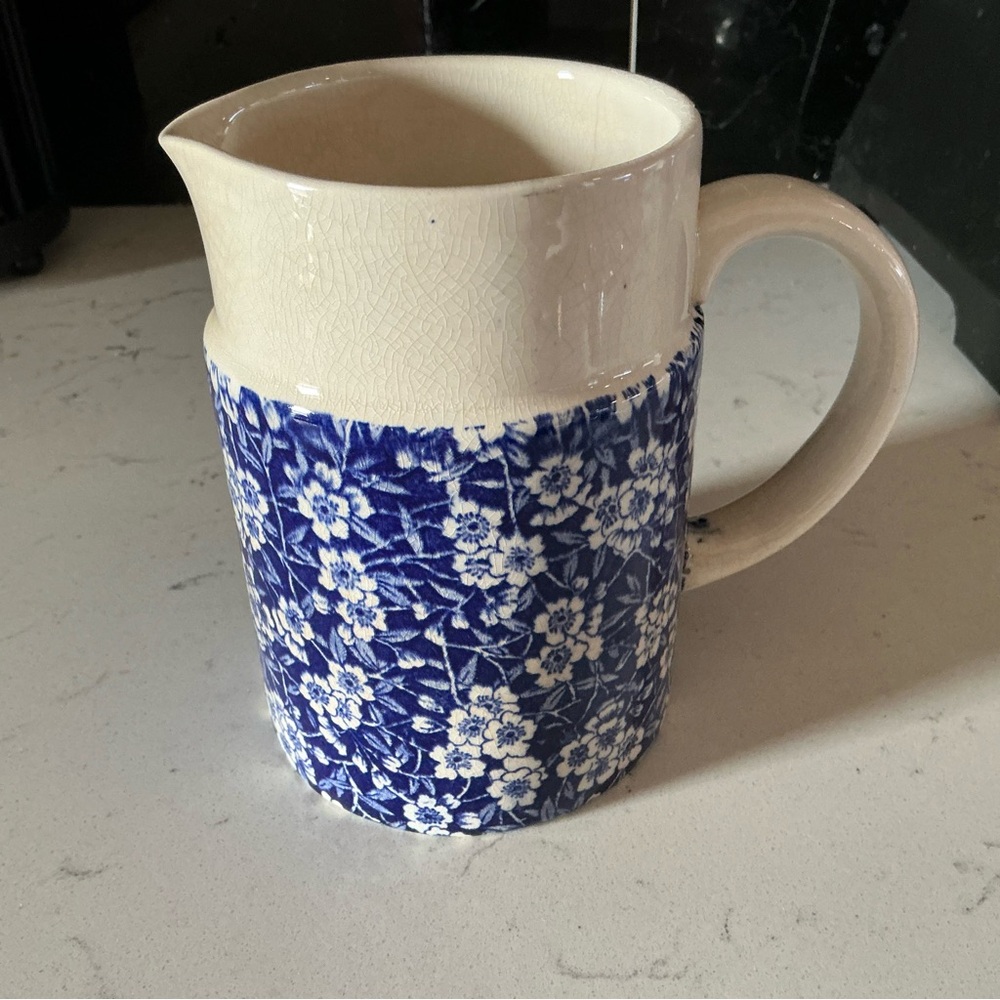 Vintage royal crownford by Arthur Wood Chitnz Calico tankard jug blue & white